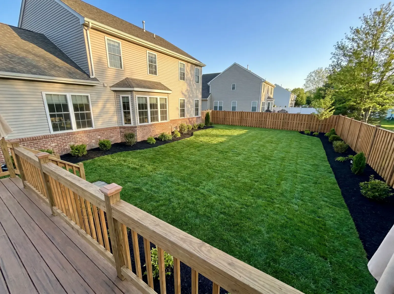 After sod installation — colonial — full backyard in Brick, NJ