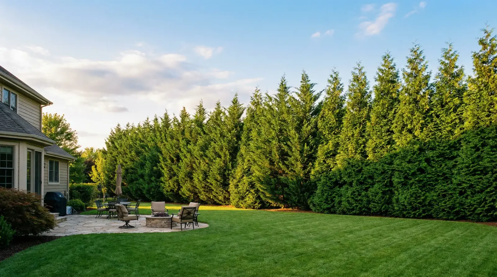 Backyard privacy tree screen