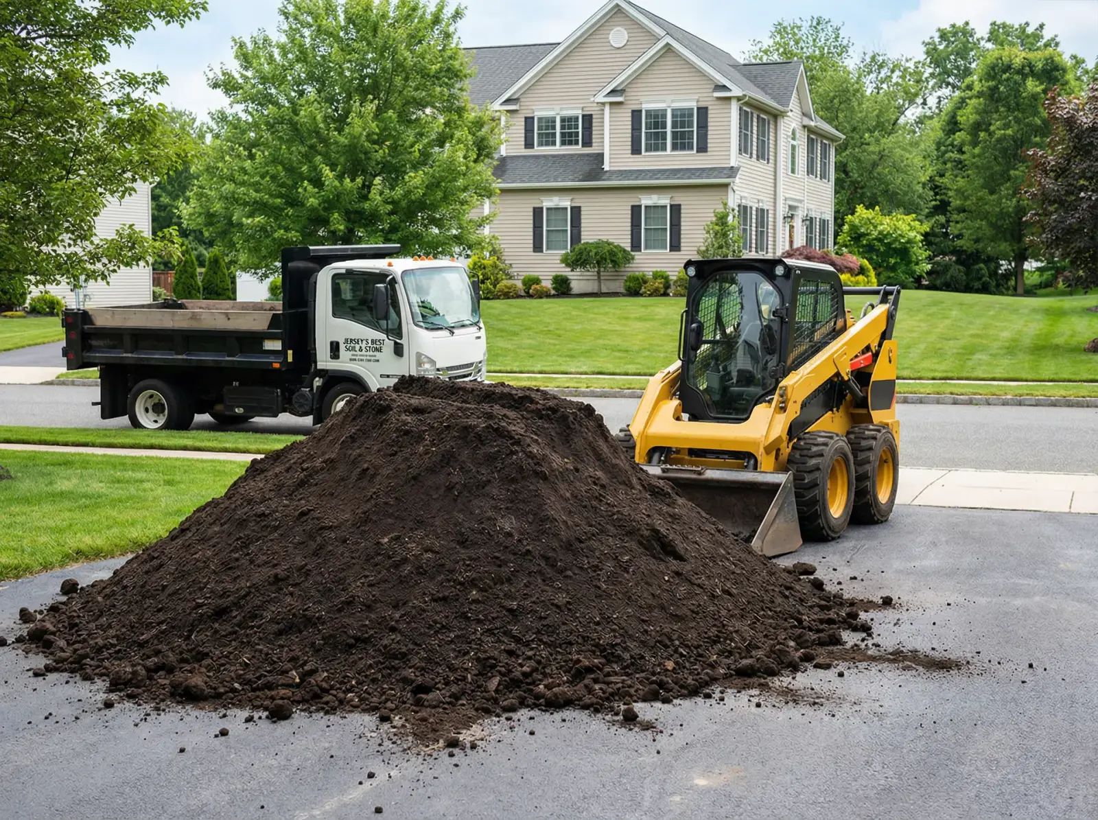 Topsoil delivery at a residential property