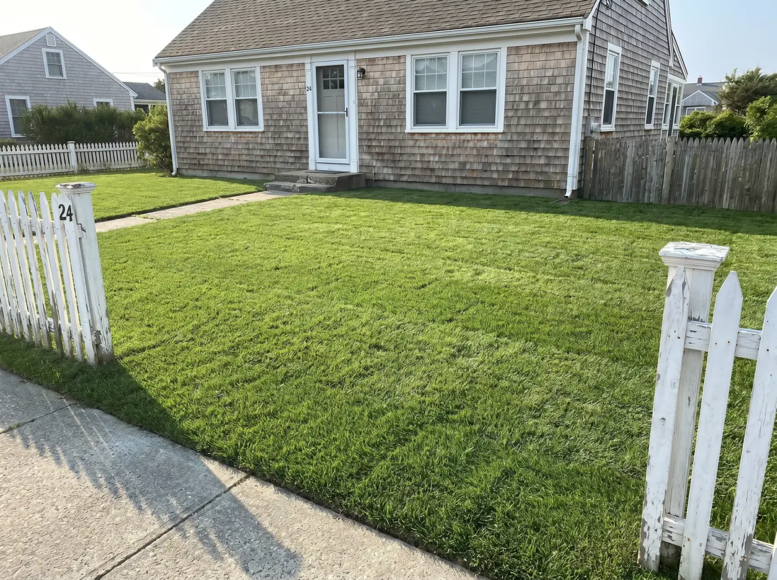 After sod installation — cape cod — shore home in Point Pleasant, NJ